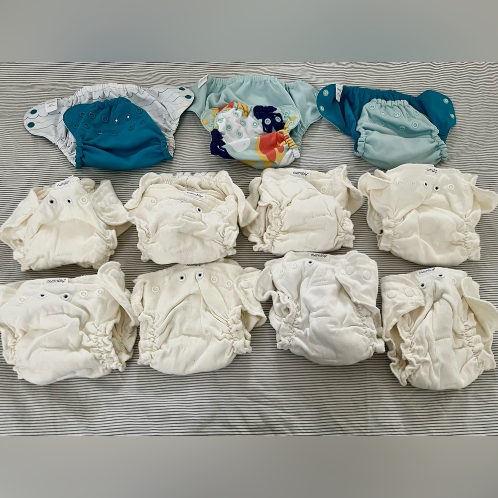 Esembly organic cotton diaper system. Size 1. 3 outers, 8 inners.